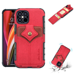 iPhone 12 Pro / iPhone 12 Case Made With PU Leather + TPU - Red