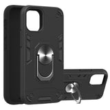 iPhone 12 Mini Case With Metal Ring Holder - Black