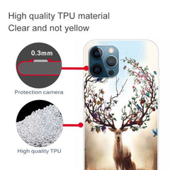iPhone 12 / iPhone 12 Pro Case Made With TPU - Flowered Elk Pattern