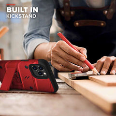 iPhone 12 / iPhone 12 Pro Case ZIZO BOLT Series Tempered Glass - Red