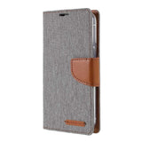 iPhone 13 Pro Case Mercury Canvas Secure PU Leather - Grey