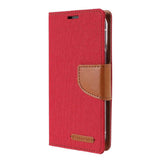 iPhone 13 Case MERCURY Goospery Canvas PU Leather - Red