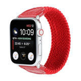 Apple Watch Strap Nylon + PU Leather Braided 49/45/44/42mm - Red