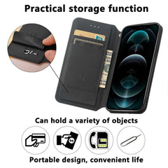 iPhone 12 Pro / iPhone 12 Case PU Leather - Purple Scales Drawing