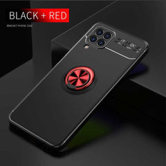 Samsung Galaxy A22 4G Case Made With Metal Ring Holder - Black