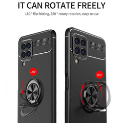 Samsung Galaxy A22 4G Case Made With Metal Ring Holder - Black