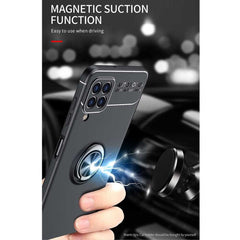 Samsung Galaxy A22 4G Case Made With Metal Ring Holder - Black