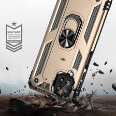Samsung Galaxy A22 4G Case with Metal Ring Holder - Gold
