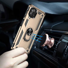 Samsung Galaxy A22 4G Case with Metal Ring Holder - Gold