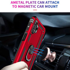 Samsung Galaxy A32 5G Case Shockproof with Metal Ring Holder - Silver