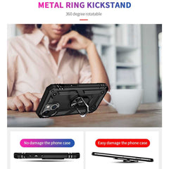 iPhone 13 Case With Metal Ring Rotating Holder - Black