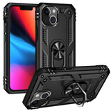 iPhone 13 Shockproof Case With Rotating Holder - Black