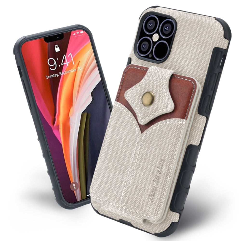 iPhone 12 Pro / iPhone 12 Made With PU Leather and TPU - Cream