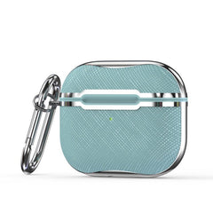 AirPods 3 Case Cloth Texture Electroplating With Hook - Light Blue