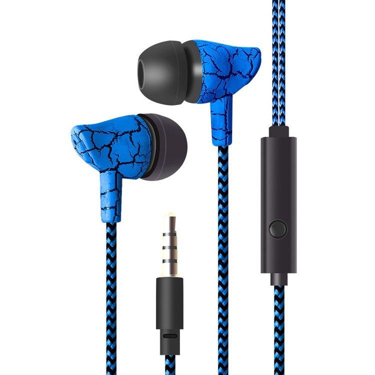 Earphone Wired Headset Super Bass Sound With Mic - Blue