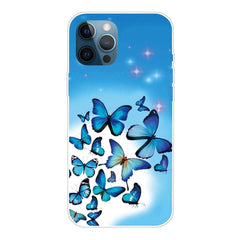 iPhone 12 / iPhone 12 Pro Case With Butterfly Printing - Blue
