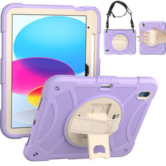 iPad 10 2022 Case Shockproof With Pen Slot & Shoulder Strap - Purple