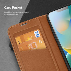 iPhone 14 Case DUX DUCIS Skin X2 With Cards Slots - Brown