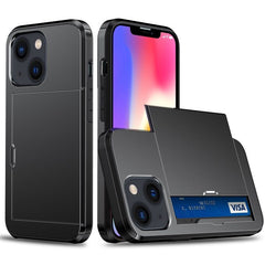 iPhone 14 Case Shockproof Armor with 2 Card Slots - Black