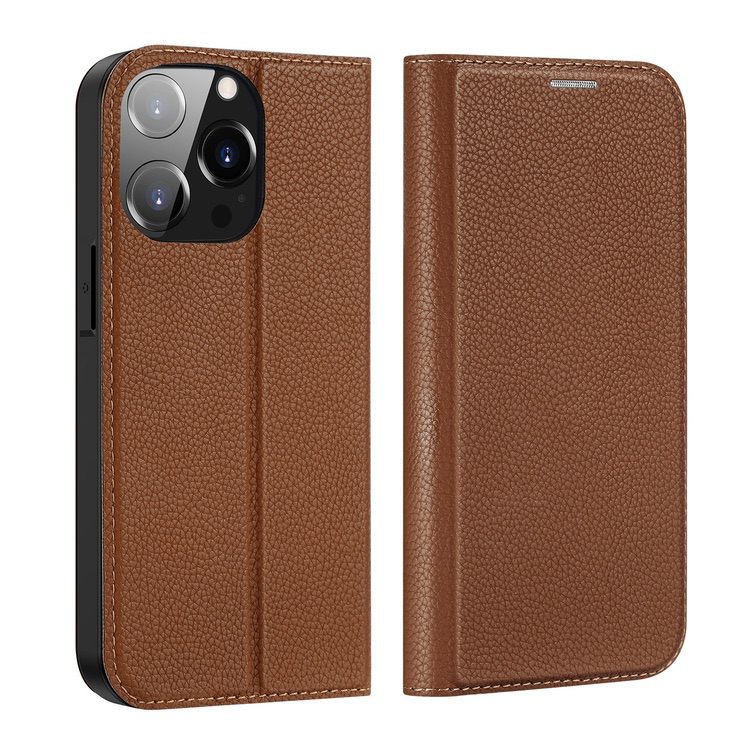iPhone 14 Pro Case DUX DUCIS Skin X2 Secure Wallet - Brown