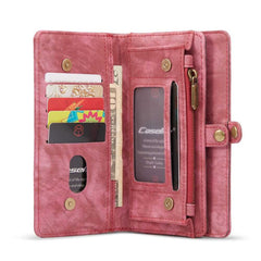 iPhone 13 Pro Case CASEME Multi-slot Detachable Wallet - Red