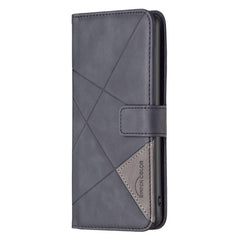 OPPO Find X5 Lite Case Magnetic Buckle Rhombus Texture - Black