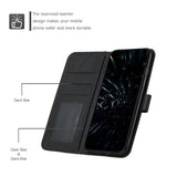 Samsung Galaxy A53 5G Case Stitching Calf Texture Secure Flip - Black