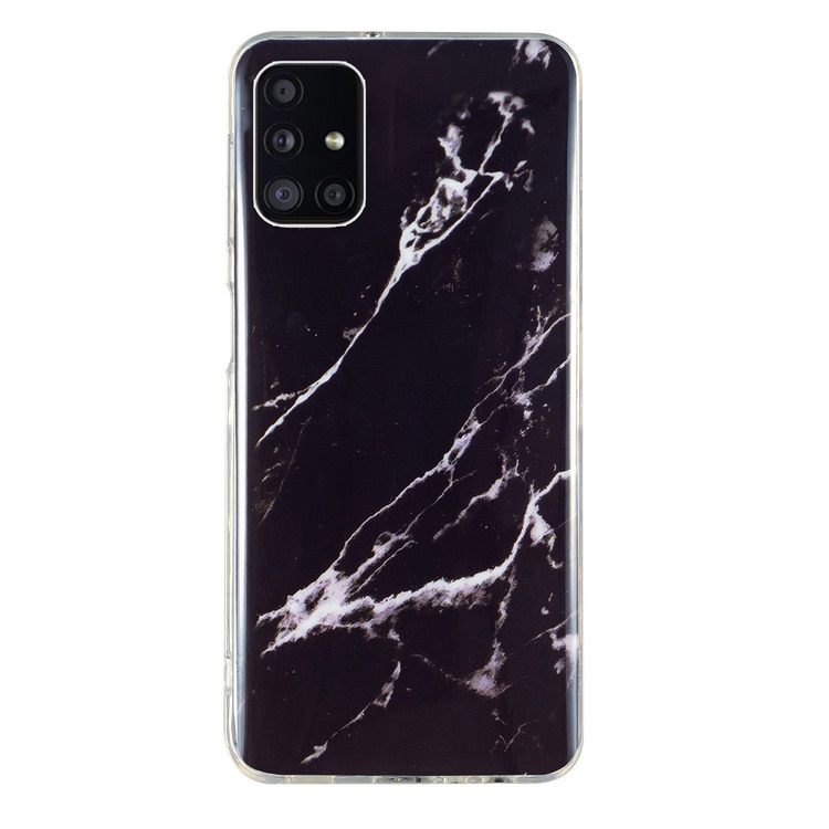 Samsung Galaxy A71 4G Case IMD Marble Pattern Shockproof - Black