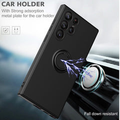 Samsung Galaxy S23 5G Case Metal Ring Holder TPU Protective - Black