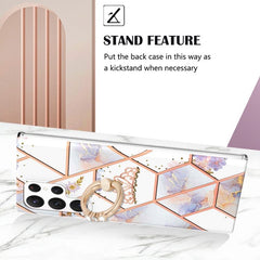 Samsung Galaxy S23 Ultra 5G Case Marble Flower Crown IMD TPU