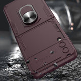 Samsung Galaxy Z Flip 4 5G Case GKK Carbon Brazing Pattern - Wine Red