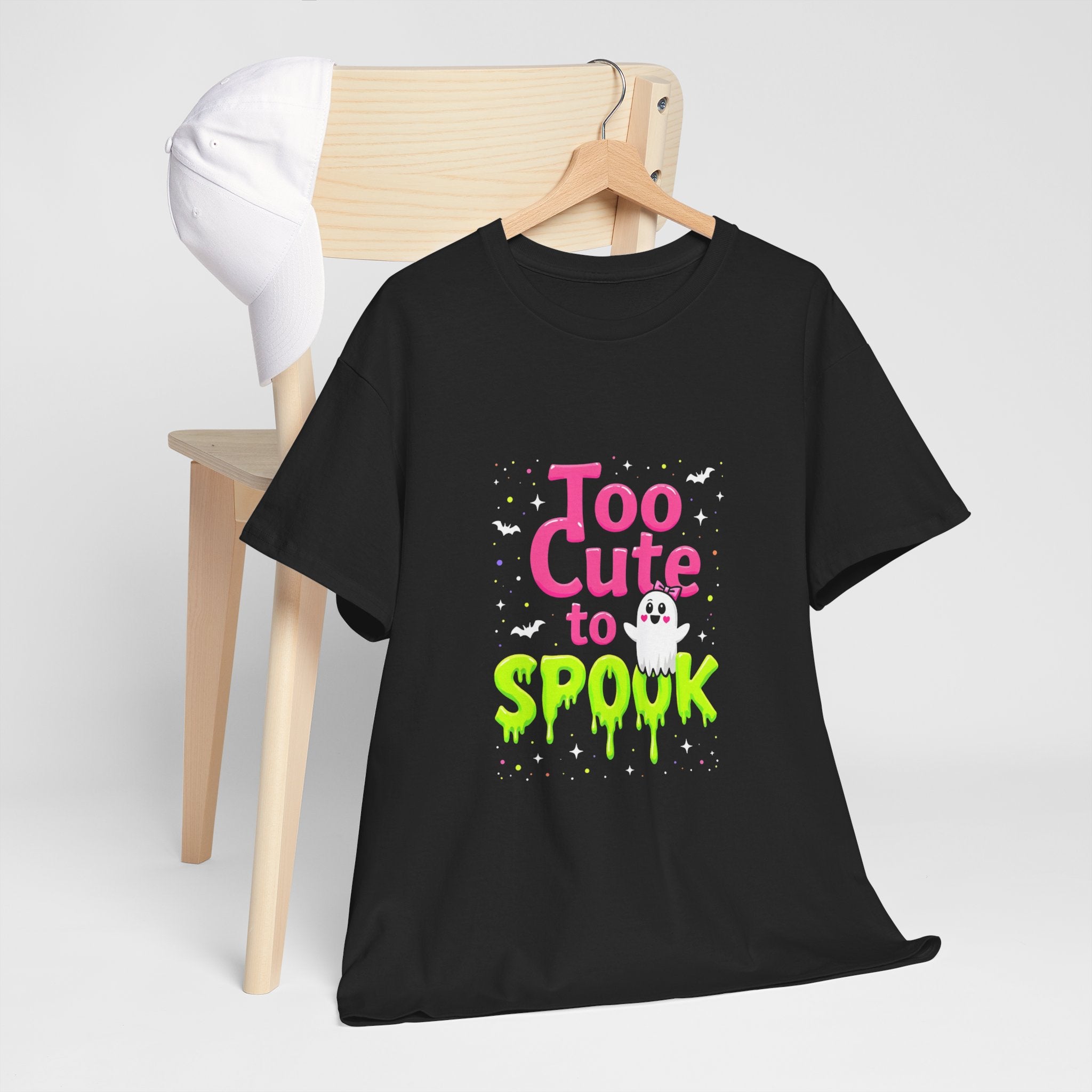 Too Cute to Spook Halloween Tee, Unisex Heavy Cotton Shirt, Spooky Apparel, Cute Ghost T-Shirt, Halloween Costume Top, Fun Halloween Gift
