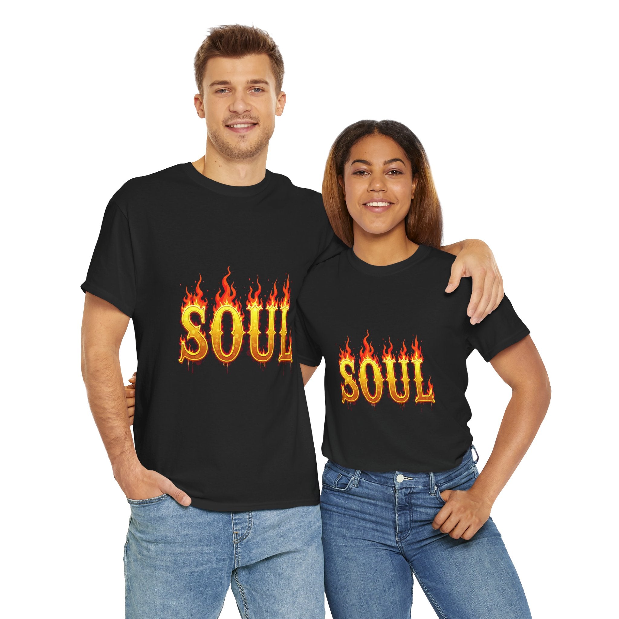 Soul Fire Unisex Heavy Cotton Tee, Graphic Tee, Casual Wear, Streetwear, Gift for Friends, Music Lovers, Summer Style