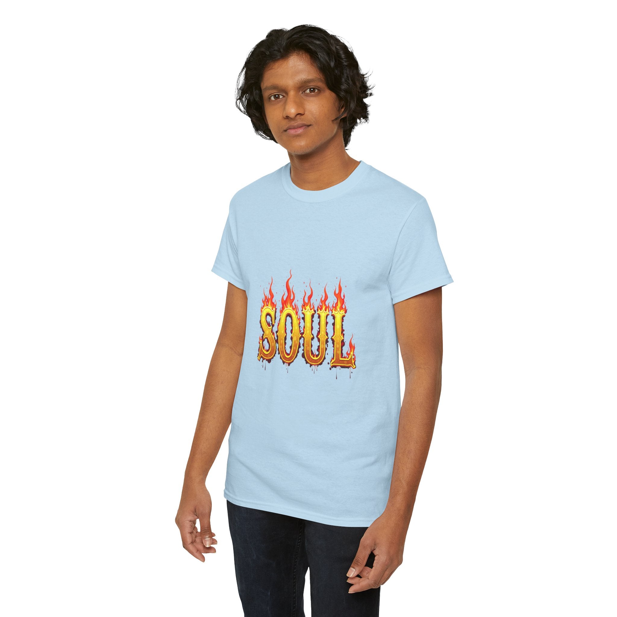 Soul Fire Unisex Heavy Cotton Tee, Graphic Tee, Casual Wear, Streetwear, Gift for Friends, Music Lovers, Summer Style