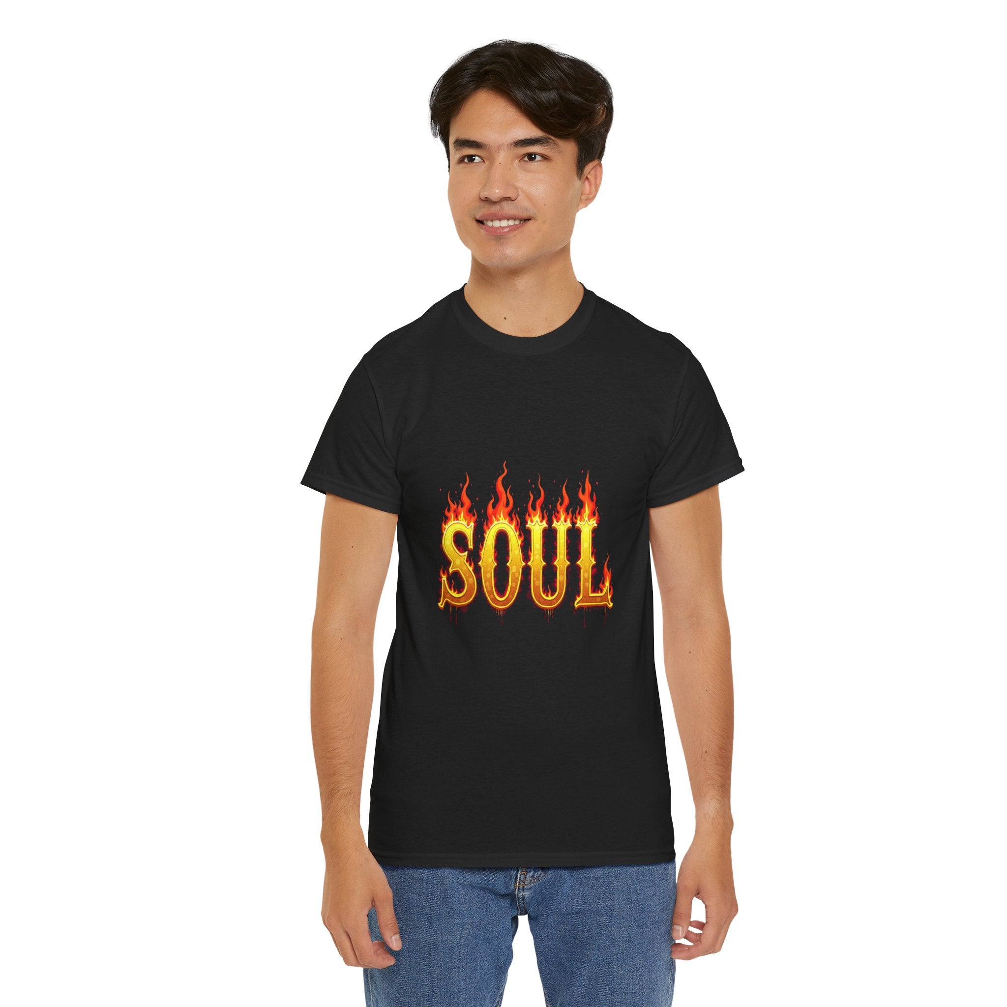 Soul Fire Unisex Heavy Cotton Tee, Graphic Tee, Casual Wear, Streetwear, Gift for Friends, Music Lovers, Summer Style