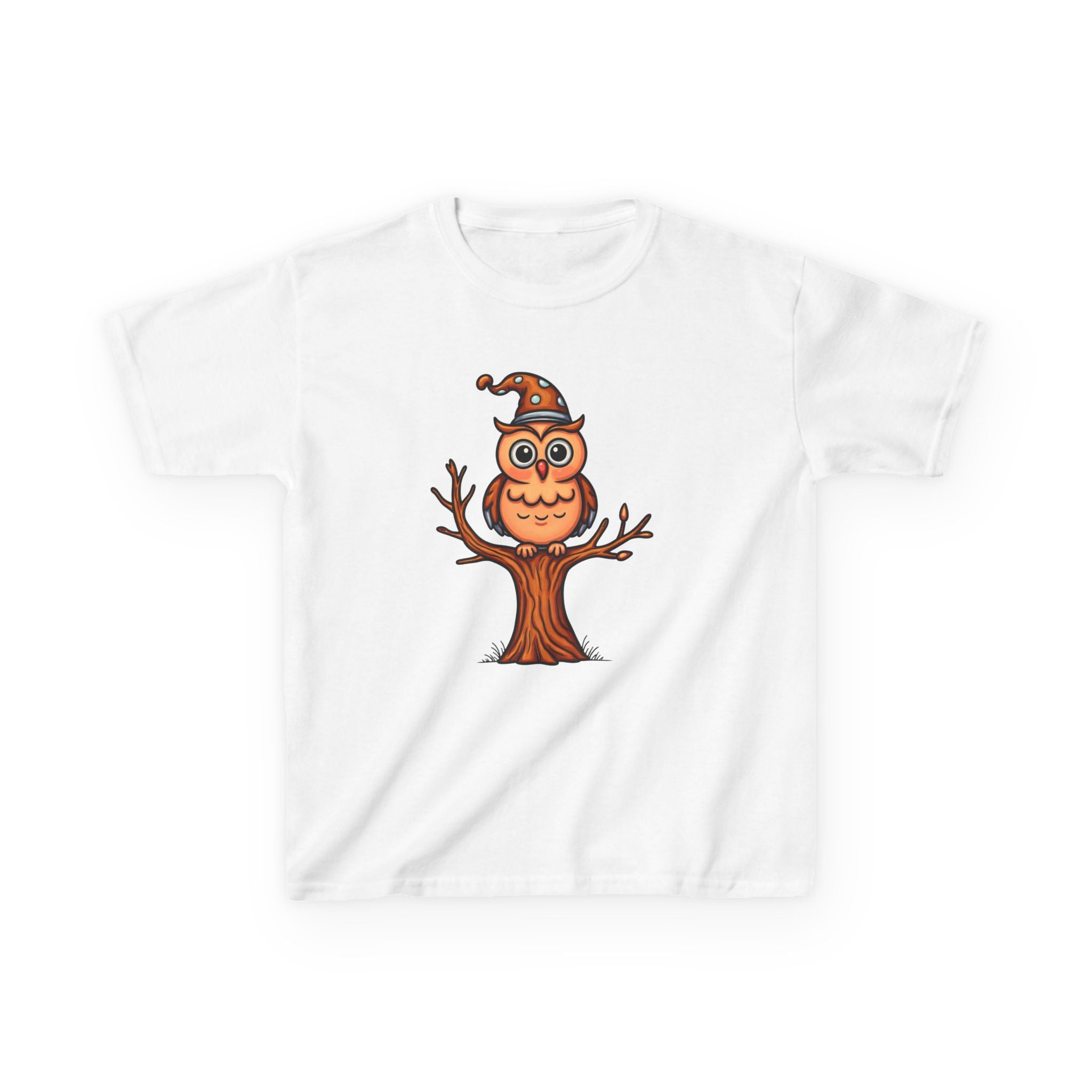 Whimsical Owl Kids Tee, Fun Graphic T-Shirt for Boys and Girls, Cute Halloween Shirt