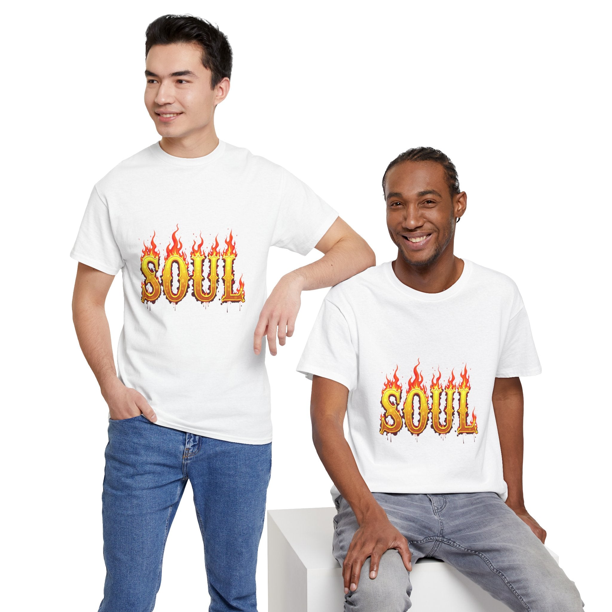 Soul Fire Unisex Heavy Cotton Tee, Graphic Tee, Casual Wear, Streetwear, Gift for Friends, Music Lovers, Summer Style