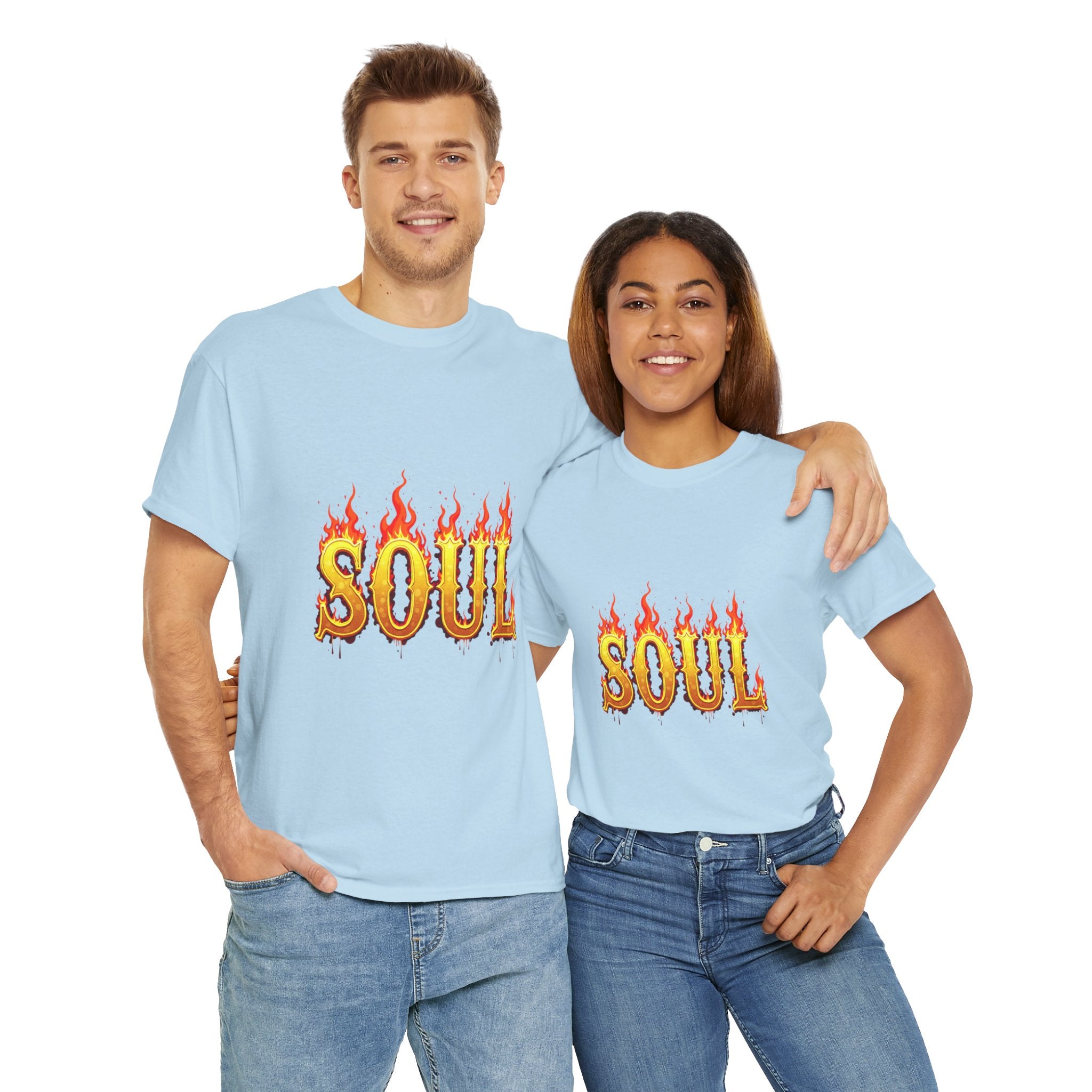 Soul Fire Unisex Heavy Cotton Tee, Graphic Tee, Casual Wear, Streetwear, Gift for Friends, Music Lovers, Summer Style