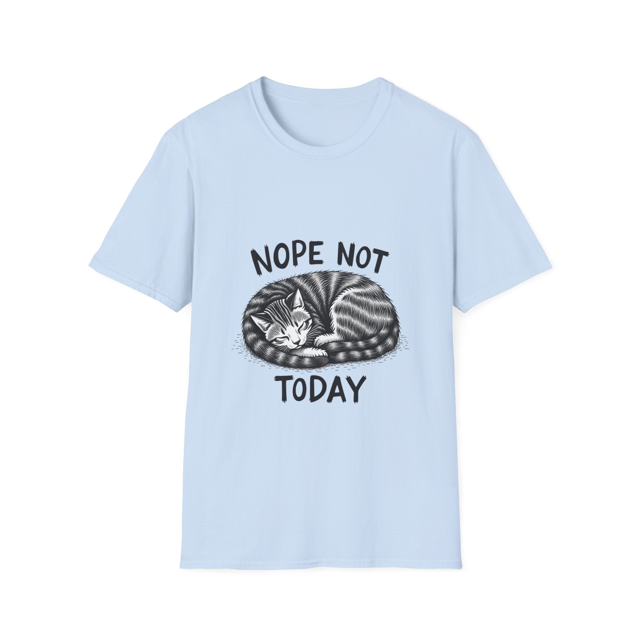 Cozy Cat Lover T-Shirt with 'Nope Not Today' Design, Funny Pet Owner Gift, Unisex Tee, Cat Enthusiast Apparel, Casual Wear