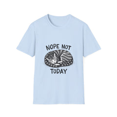 Cozy Cat Lover T-Shirt with 'Nope Not Today' Design, Funny Pet Owner Gift, Unisex Tee, Cat Enthusiast Apparel, Casual Wear