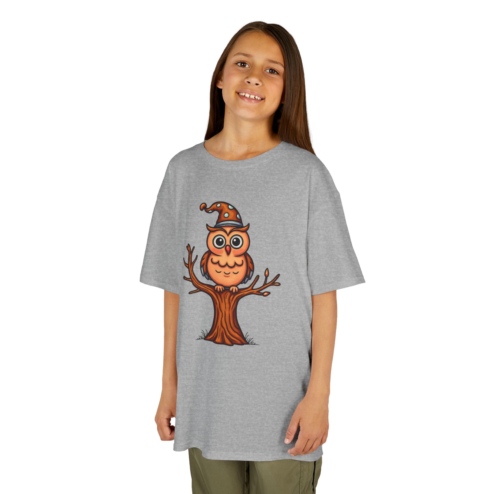 Whimsical Owl Kids Tee, Fun Graphic T-Shirt for Boys and Girls, Cute Halloween Shirt