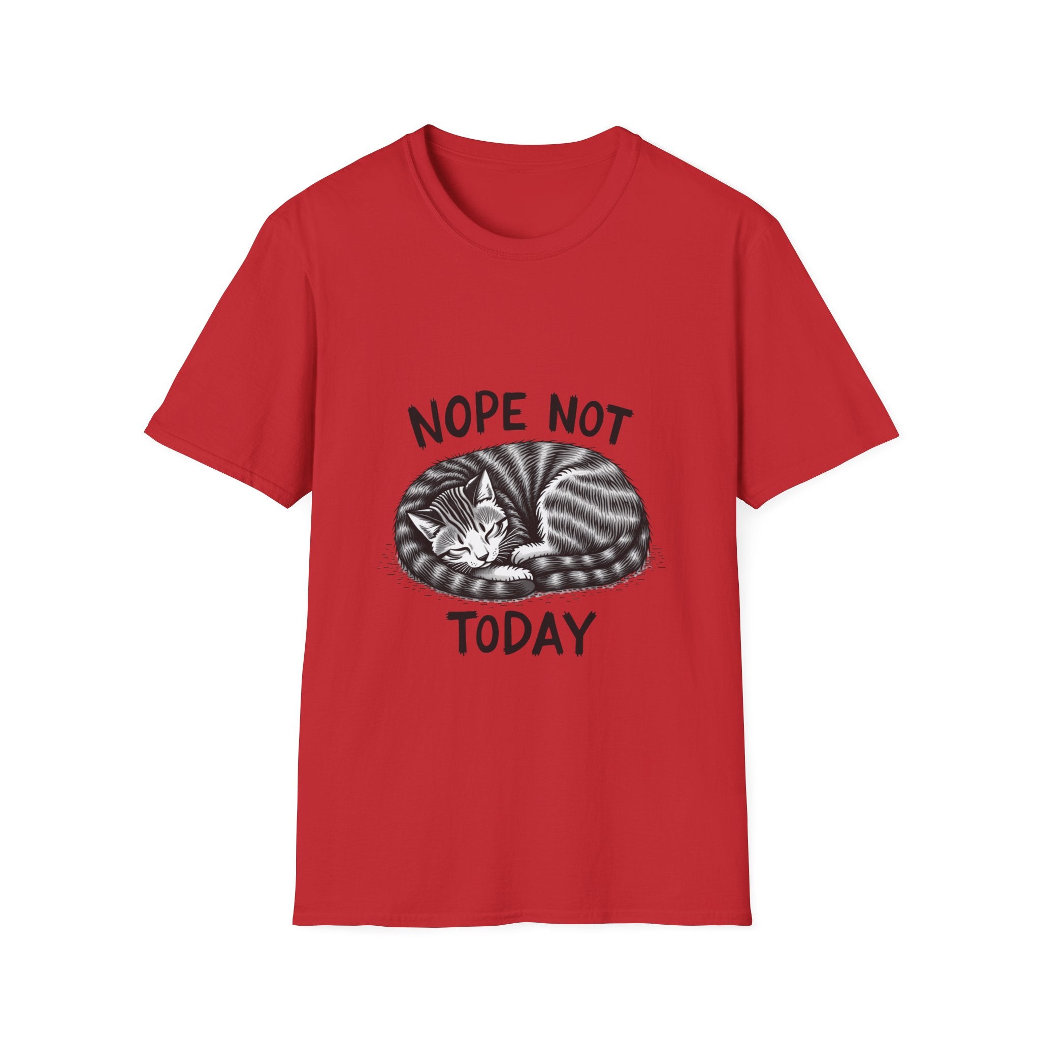 Cozy Cat Lover T-Shirt with 'Nope Not Today' Design, Funny Pet Owner Gift, Unisex Tee, Cat Enthusiast Apparel, Casual Wear