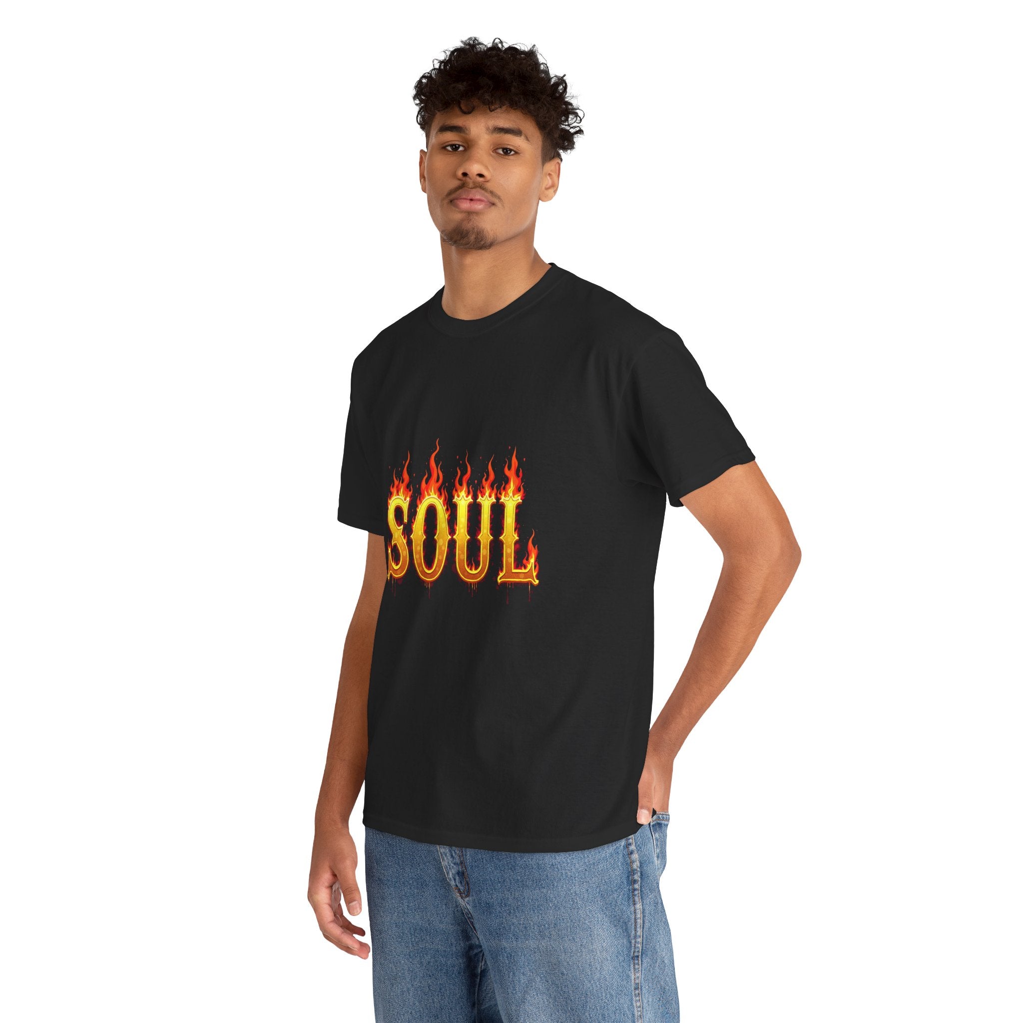 Soul Fire Unisex Heavy Cotton Tee, Graphic Tee, Casual Wear, Streetwear, Gift for Friends, Music Lovers, Summer Style