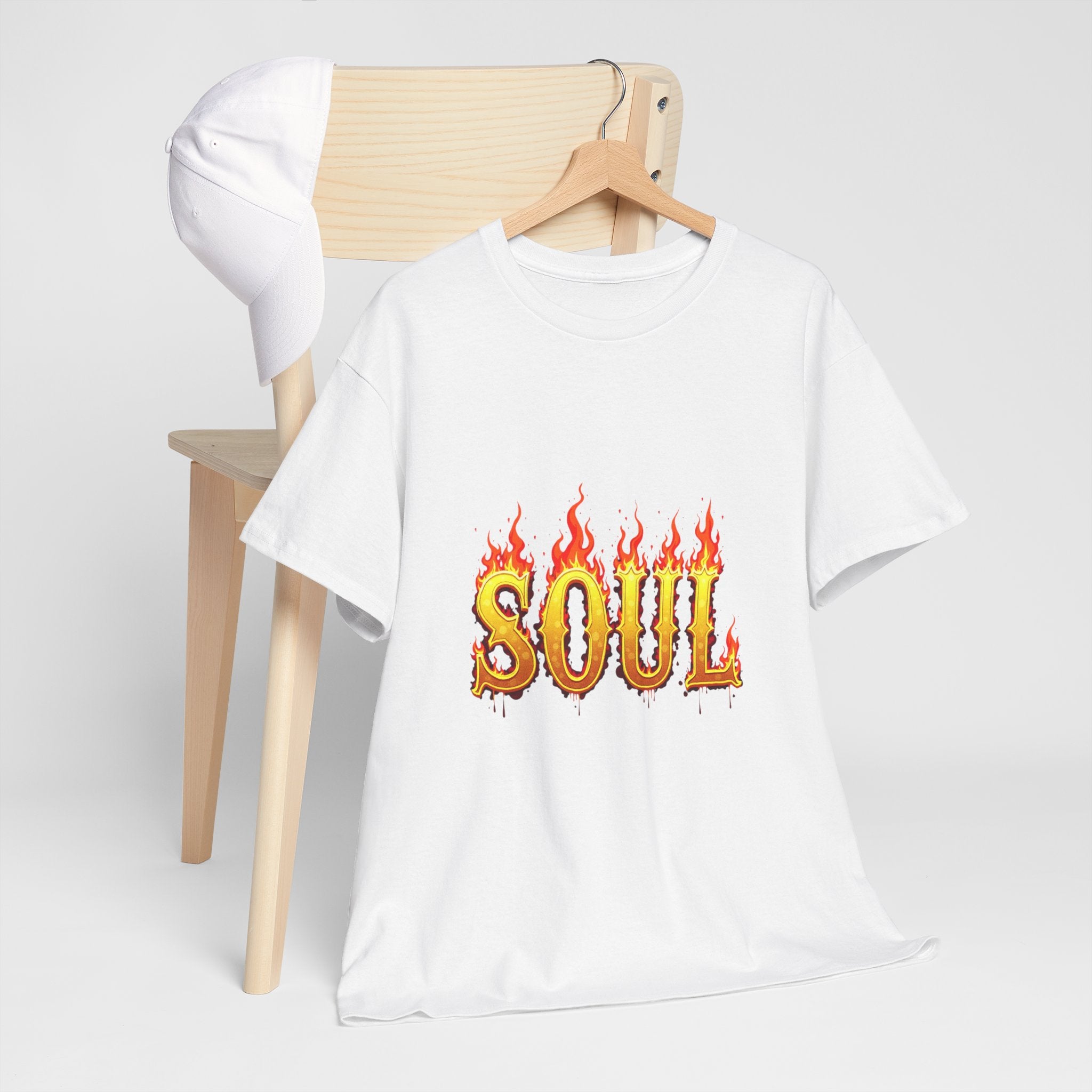 Soul Fire Unisex Heavy Cotton Tee, Graphic Tee, Casual Wear, Streetwear, Gift for Friends, Music Lovers, Summer Style