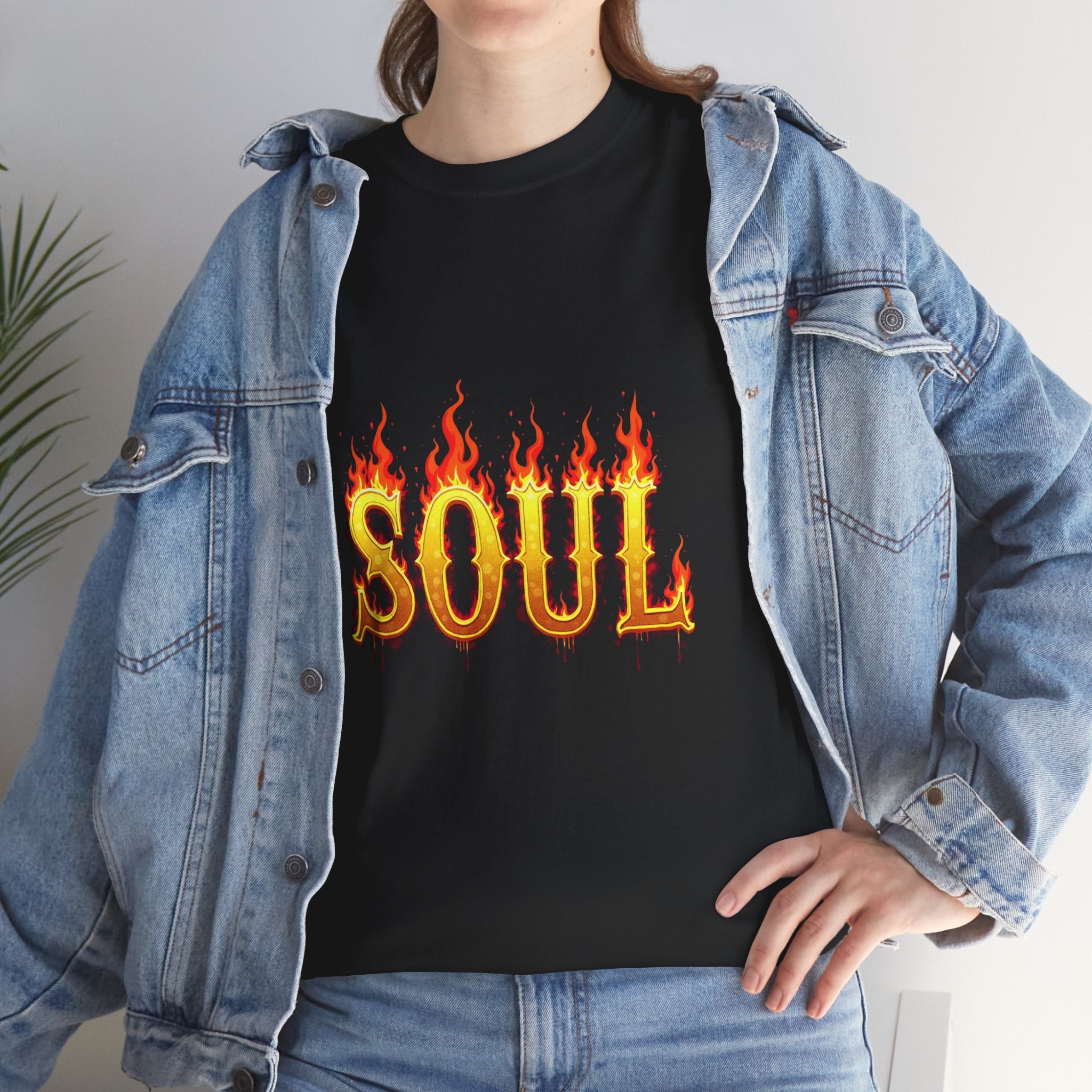 Soul Fire Unisex Heavy Cotton Tee, Graphic Tee, Casual Wear, Streetwear, Gift for Friends, Music Lovers, Summer Style