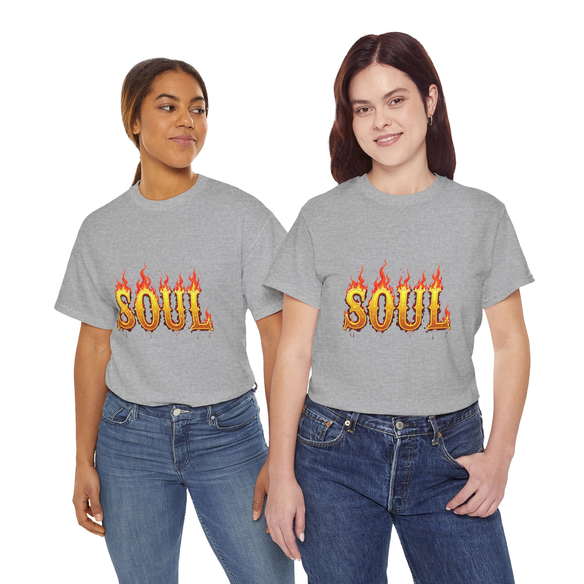 Soul Fire Unisex Heavy Cotton Tee, Graphic Tee, Casual Wear, Streetwear, Gift for Friends, Music Lovers, Summer Style