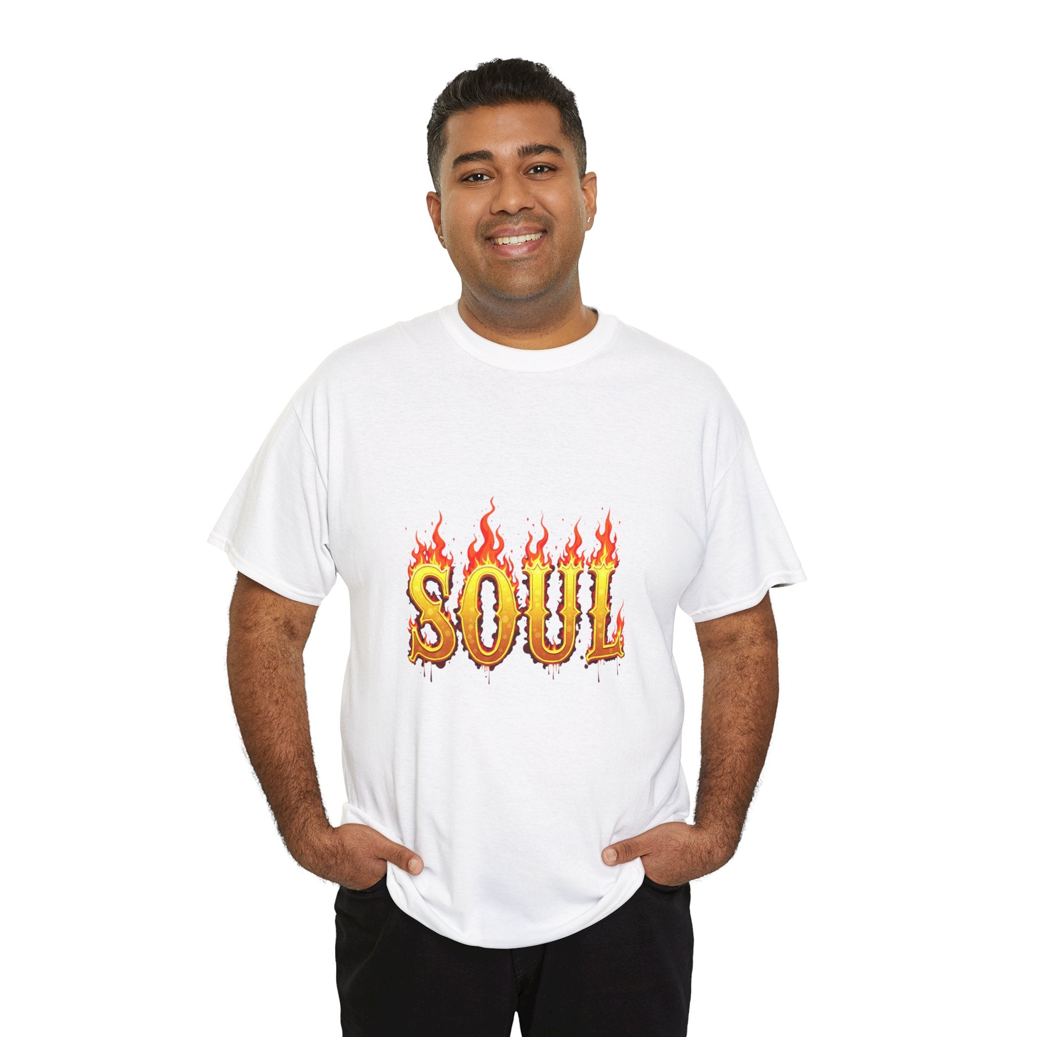 Soul Fire Unisex Heavy Cotton Tee, Graphic Tee, Casual Wear, Streetwear, Gift for Friends, Music Lovers, Summer Style