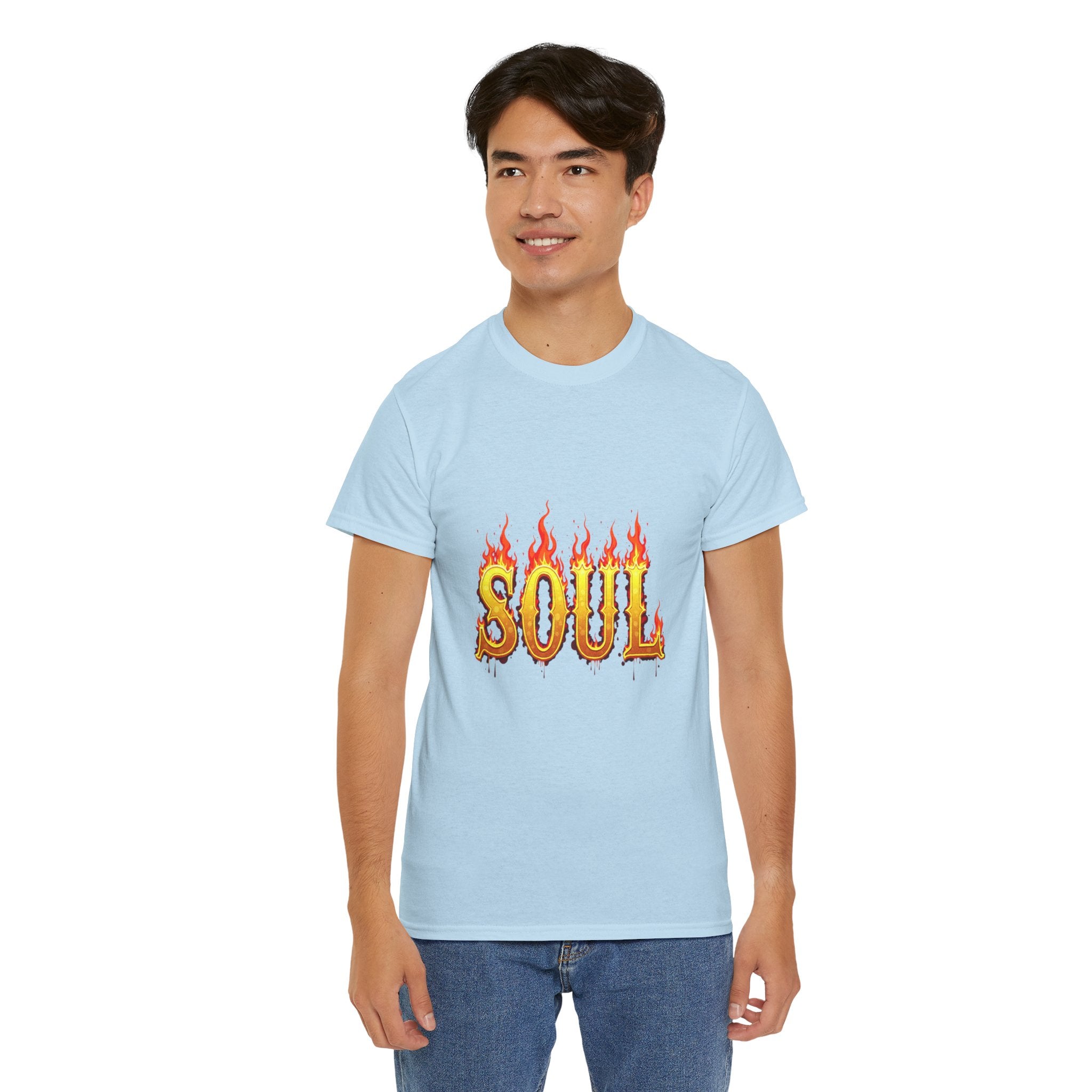 Soul Fire Unisex Heavy Cotton Tee, Graphic Tee, Casual Wear, Streetwear, Gift for Friends, Music Lovers, Summer Style