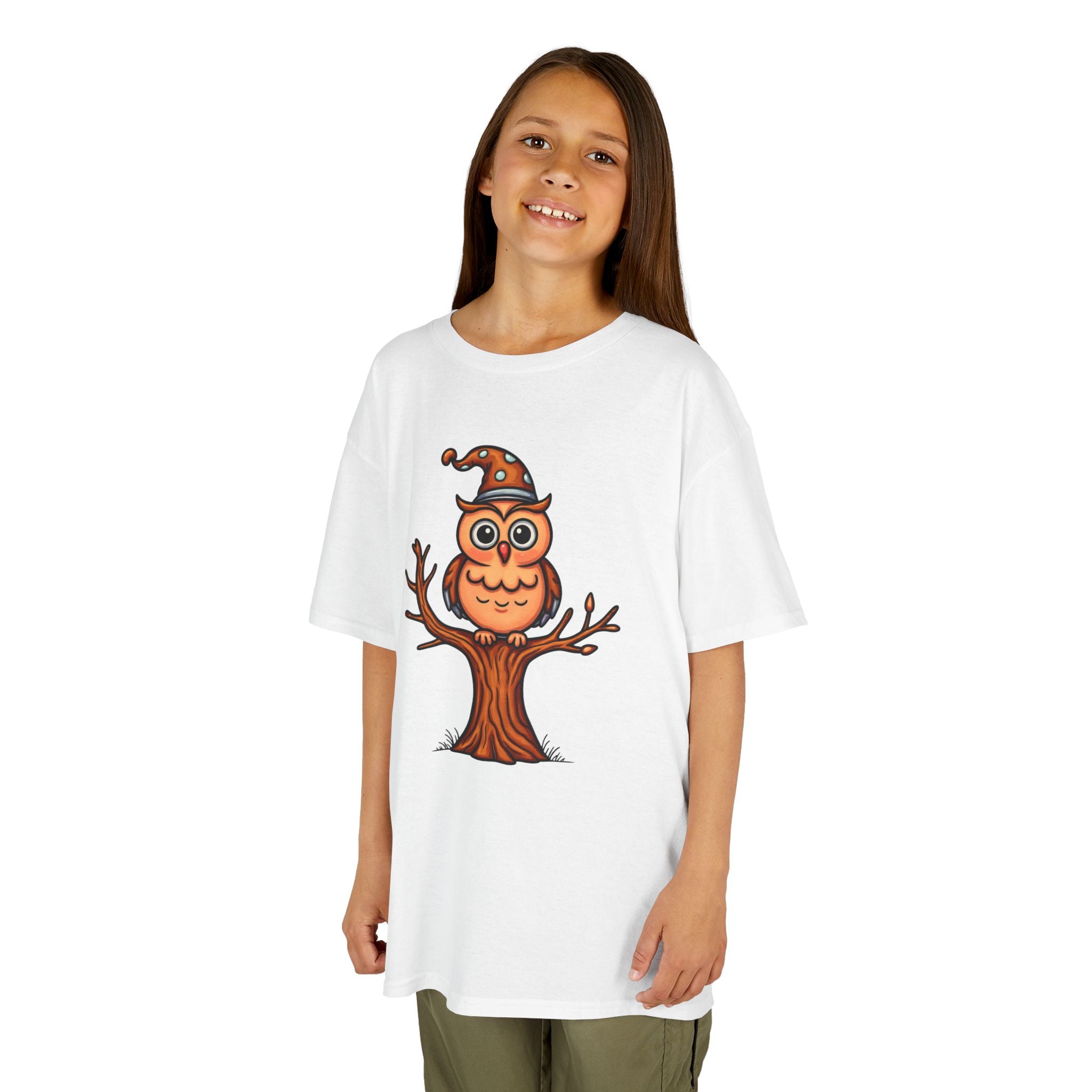 Whimsical Owl Kids Tee, Fun Graphic T-Shirt for Boys and Girls, Cute Halloween Shirt