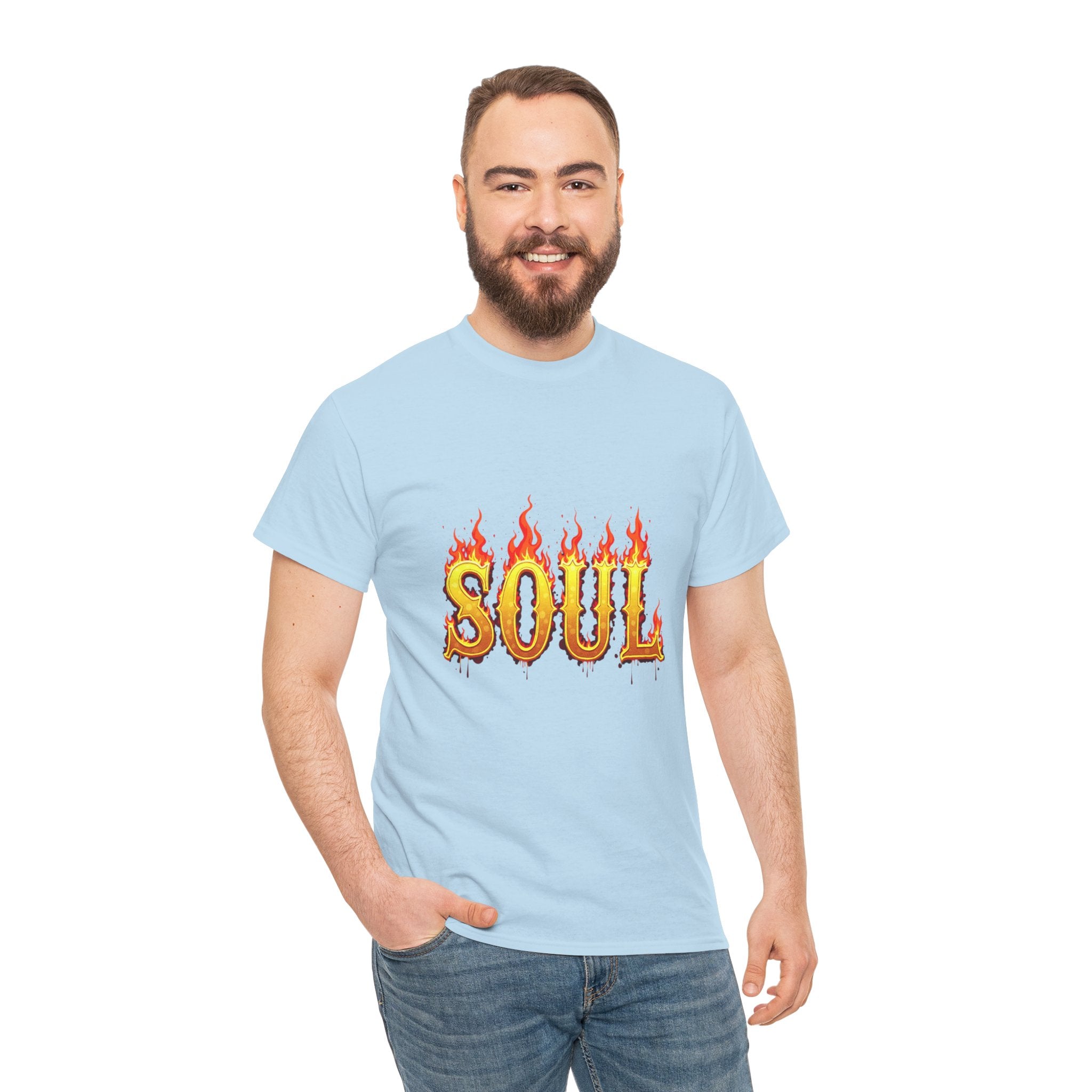Soul Fire Unisex Heavy Cotton Tee, Graphic Tee, Casual Wear, Streetwear, Gift for Friends, Music Lovers, Summer Style